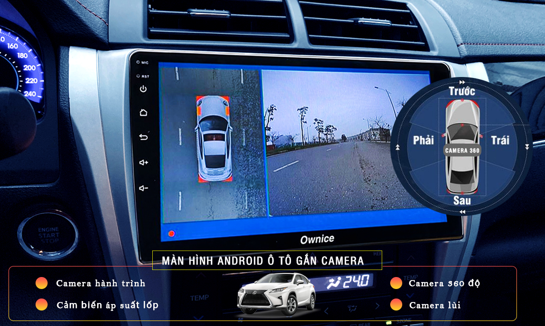 màn hình ô tô và lắp camera 360 dct chính hãng giá rẻ