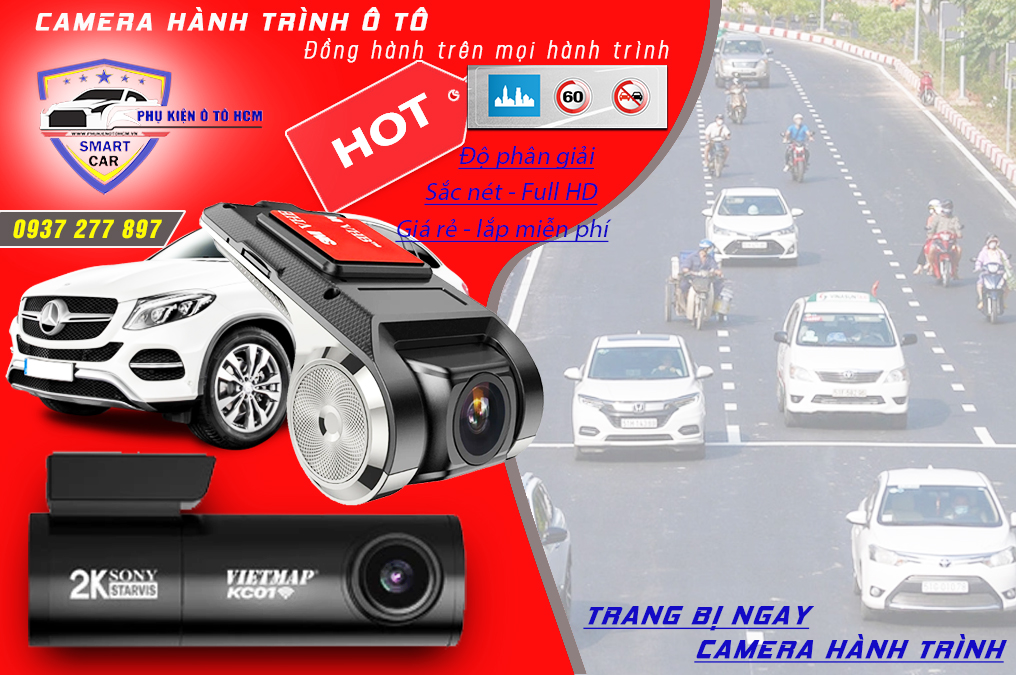 Camera hành trình ô tô thông minh, ghi hình sắc nét, full HD, cao cấp giá rẻ